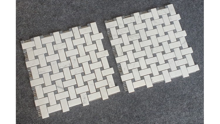 BIANCO CARRARA MATOWA BASKET WEAVE  31,5 x 31,5 DOSTĘPNA NA ZAMÓWIENIE